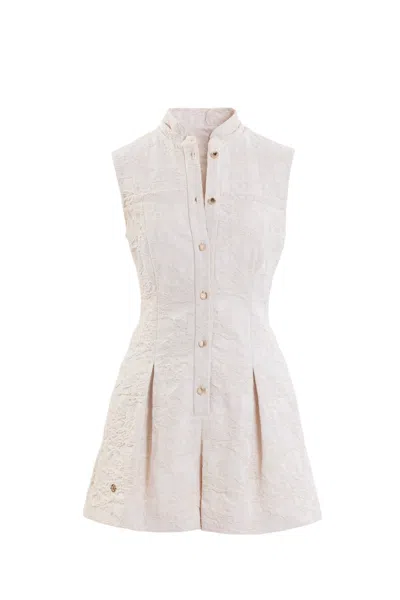 Saiid Kobeisy Jacquard Short Jumpsuit In Neutral