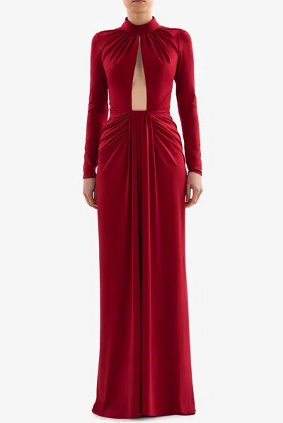 Saiid Kobeisy Jersey Pleated Gown In Multi