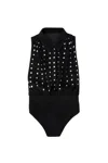 Saiid Kobeisy Beaded Sleeveless Bodysuit In Black