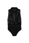Saiid Kobeisy Beaded Sleeveless Bodysuit In Black
