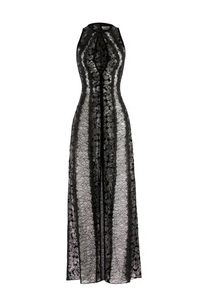 Saiid Kobeisy Jet Black Crepe Short Dress In Blue