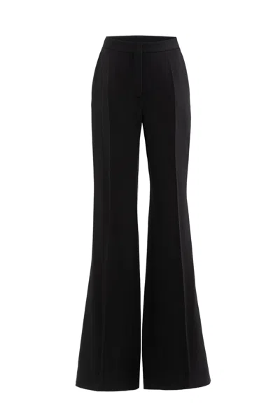 Saiid Kobeisy Jet Black Crepe Straight-cut Pants