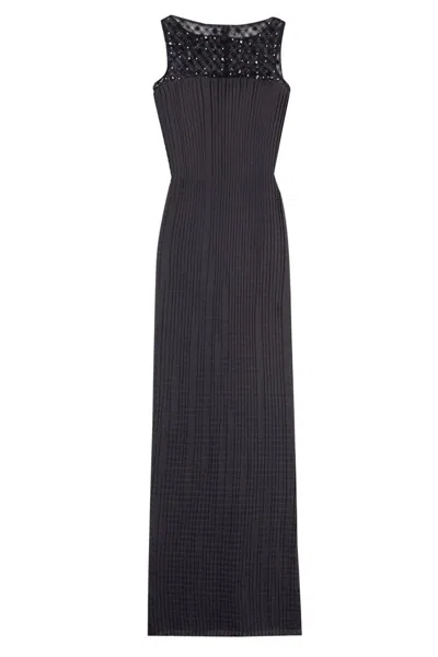 Saiid Kobeisy Jet Black Sleeveless Dress