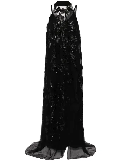 Saiid Kobeisy Jumpsuit With Beaded Maxi Top In 黑色