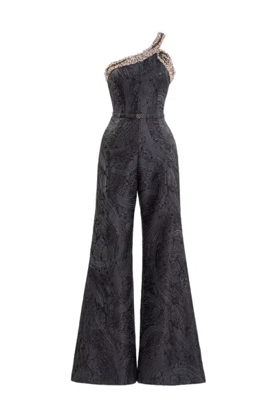Saiid Kobeisy Jumpsuit With Embellished Neckline In Green