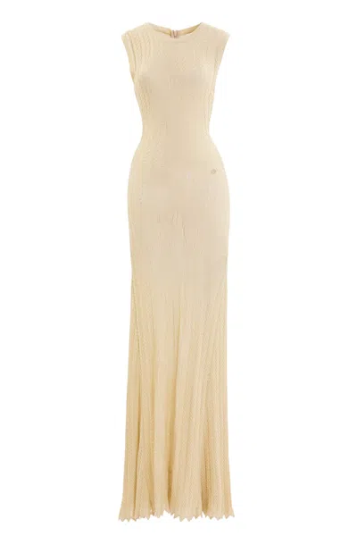 Saiid Kobeisy Knit Floral Dress In Neutral