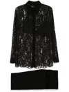 Saiid Kobeisy Lace Chemise With Pants In Black