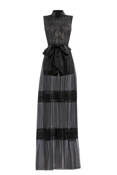 Saiid Kobeisy Lace Long Dress In Black