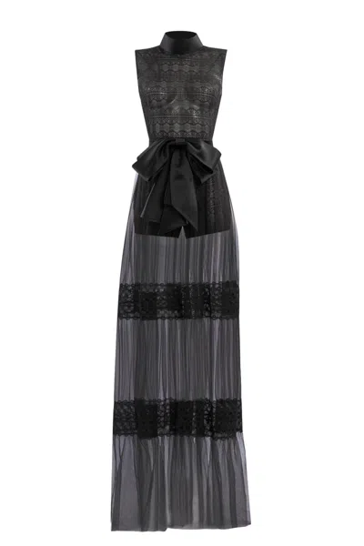 Saiid Kobeisy Lace Long Dress In Black