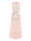 Saiid Kobeisy Lace Long Dress In Pink
