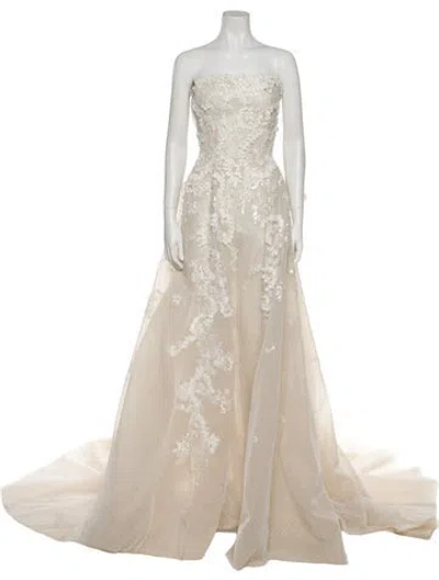 Pre-owned Saiid Kobeisy Lace Pattern Long Dress W/ Tags In Neutral