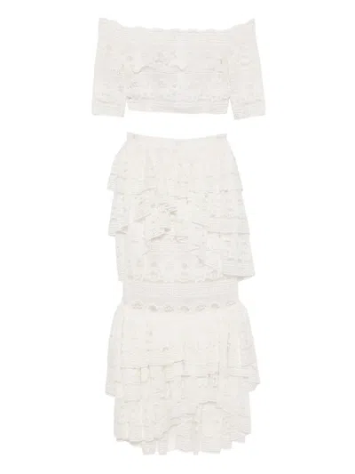 Saiid Kobeisy Lace Ruffled Dress In Multi