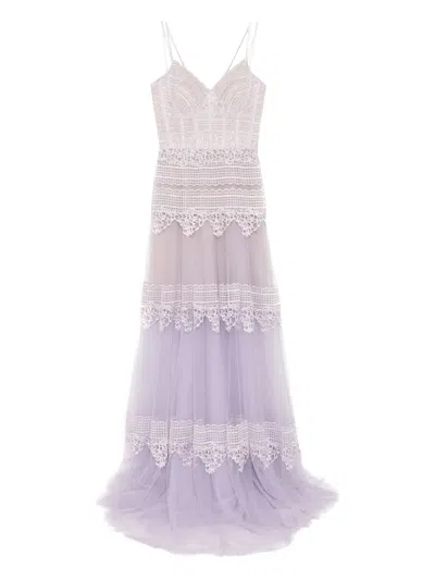 Saiid Kobeisy Lace Sleeveless Dress In Purple