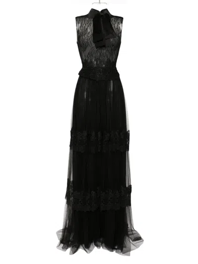 Saiid Kobeisy Lace Sleeveless Dress In Black