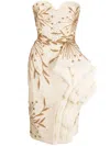 Saiid Kobeisy Layered-design Beaded Strapless Dress In Neutrals