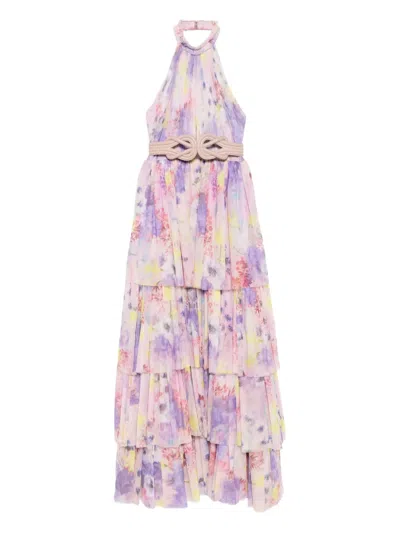 Saiid Kobeisy Layered Details Dress In Purple