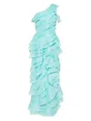 Saiid Kobeisy Layered Organza Dress In Blue