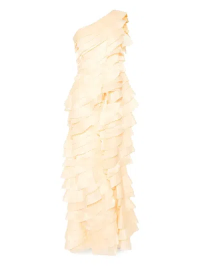 Saiid Kobeisy Layered Organza Dress In Neutral