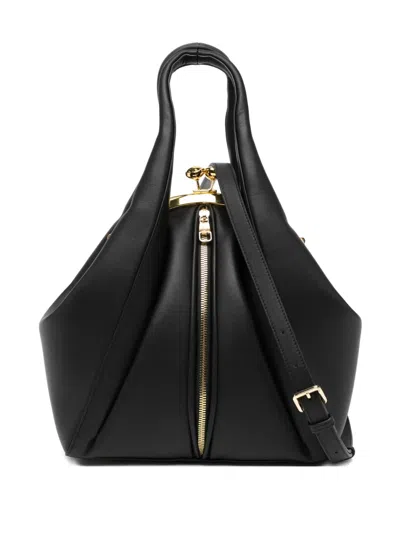 Saiid Kobeisy Leather Zipped Tote Bag In Black