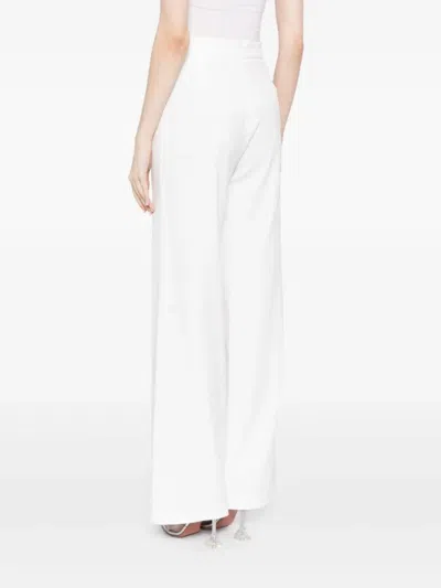 Saiid Kobeisy Lime Green Straight-fit Pants In White