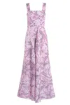 Saiid Kobeisy Linen Dress With Striped Print In Purple