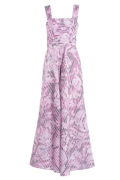 Saiid Kobeisy Linen Dress With Striped Print In Pink