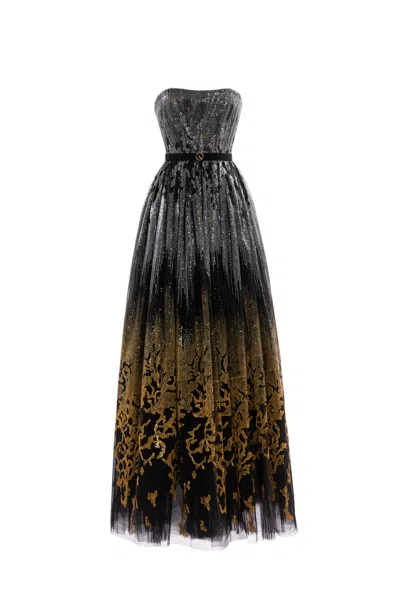 Saiid Kobeisy Long Embellished Gown In Black