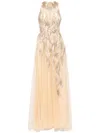Saiid Kobeisy Long Embroidered Dress In Neutrals