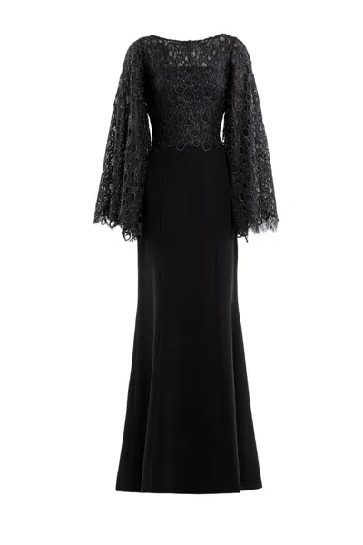 Saiid Kobeisy Long Guipurre Dress In Black
