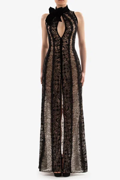 Saiid Kobeisy Long Lace Gown In Multi