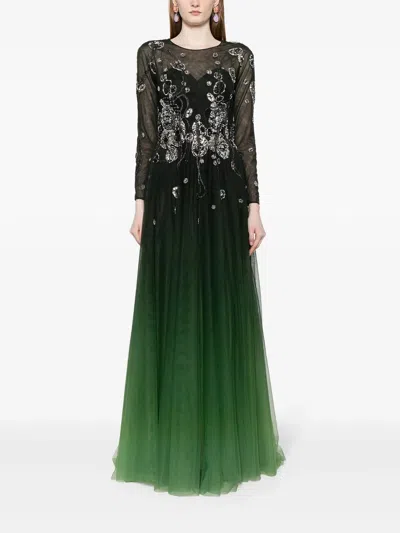 Saiid Kobeisy Gradient-effect Beaded Tulle Gown In Multi
