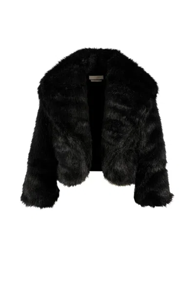 Saiid Kobeisy Luxurious Short Fur Jacket In Black