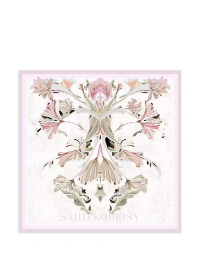 Saiid Kobeisy Medium Floral Scarf In Pink