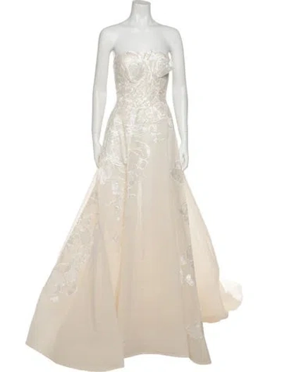 Pre-owned Saiid Kobeisy Mesh Long Dress W/ Tags In Neutral