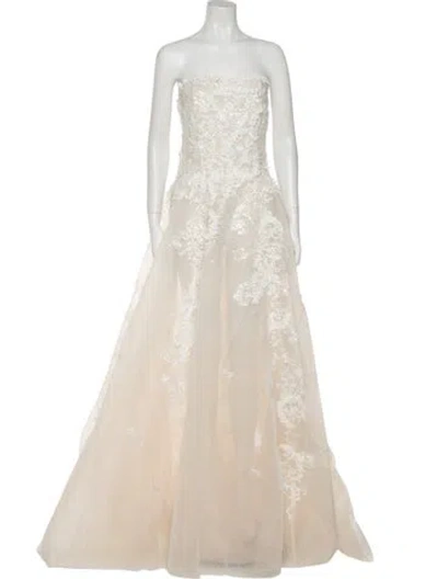 Pre-owned Saiid Kobeisy Mesh Long Dress W/ Tags In Neutral