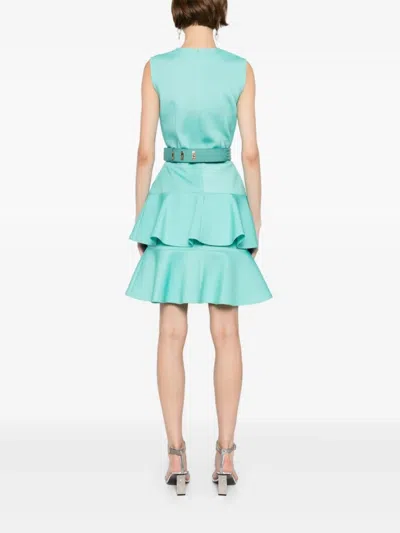 Saiid Kobeisy Midi Ruffled Dress In Burgundy