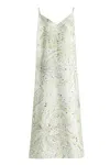 Saiid Kobeisy Mikado A-line Dress With Dotted Floral Print In Green