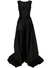 Saiid Kobeisy Mikado Classic Jumpsuit With Detachable Overskirt In Black