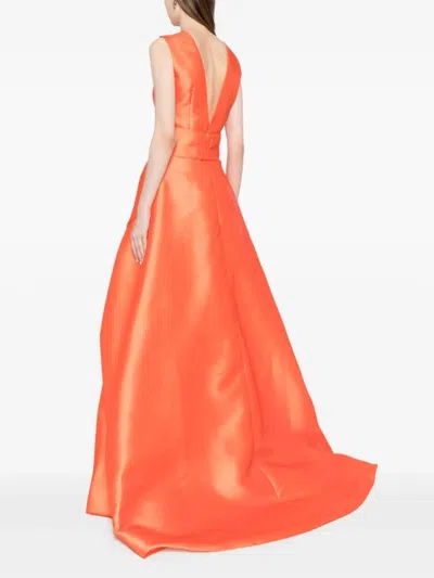 Saiid Kobeisy Mikado Classic Jumpsuit With Detachable Overskirt In Orange