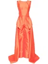 Saiid Kobeisy Mikado Classic Jumpsuit With Detachable Overskirt In Red