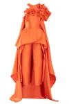SAIID KOBEISY MIKADO JUMPSUIT WITH ASYMMETRICAL CUTS AND MATCHING EMBROIDERY