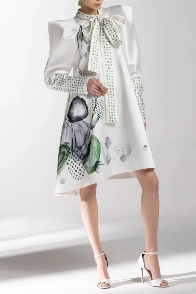 Saiid Kobeisy Mikado Mini Dress In Ivory