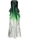 Saiid Kobeisy Gradient-effect Taffeta Strapless Dress In Green