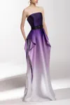 Saiid Kobeisy Mikado Strapless Gown With Beading In Multi