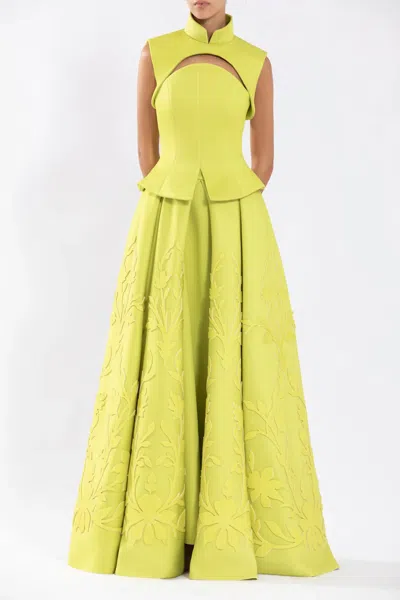 Saiid Kobeisy Neoprene Corset, Skirt With Detachable Bolero In Multi