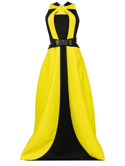SAIID KOBEISY NEOPRENE DRESS WITH CONTRASTING CUTS