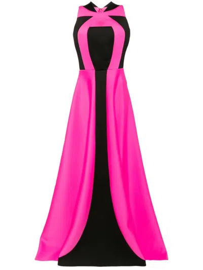 SAIID KOBEISY NEOPRENE DRESS WITH CONTRASTING CUTS