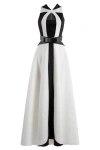 SAIID KOBEISY NEOPRENE DRESS WITH CONTRASTING CUTS