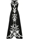Saiid Kobeisy Neoprene Dress With Matching Embroidery In Black