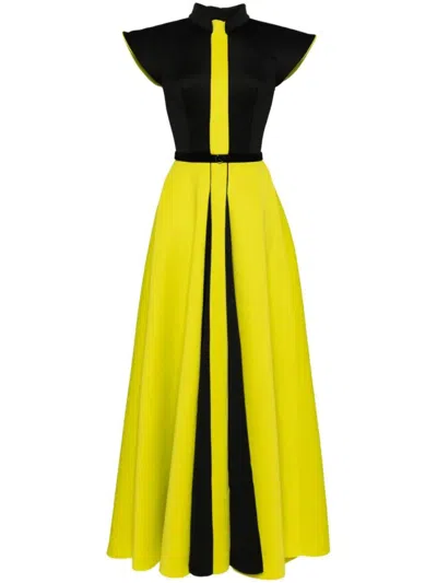 SAIID KOBEISY NEOPRENE DRESS WITH WIDE SHOULDERS